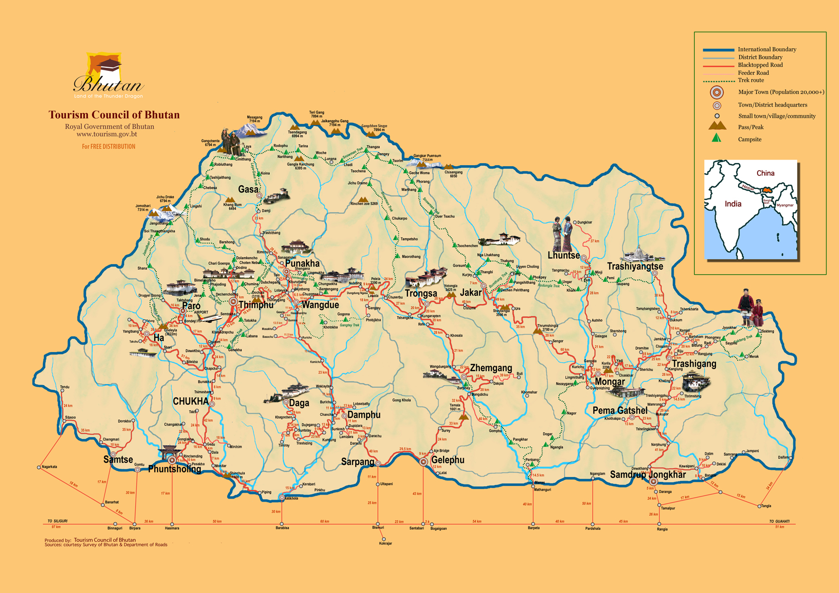 Bhutan Map